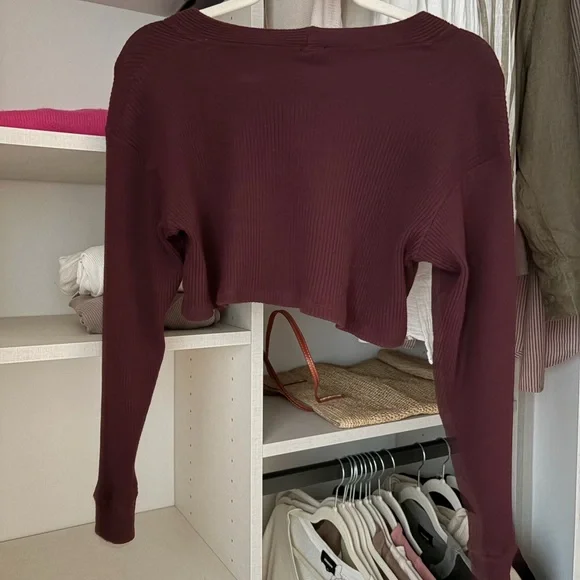 Monrow - Brushed Ribbed Cropped Cardi - Picture 2 of 2